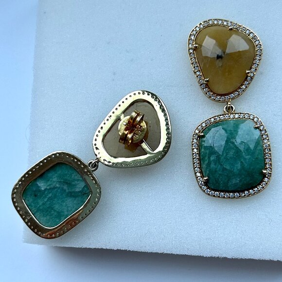 Sliced Sapphires Drop Earrings by Susan Hanover - Picture 6 of 13